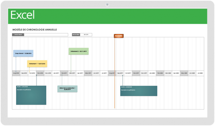 Modèle de calendrier annuel