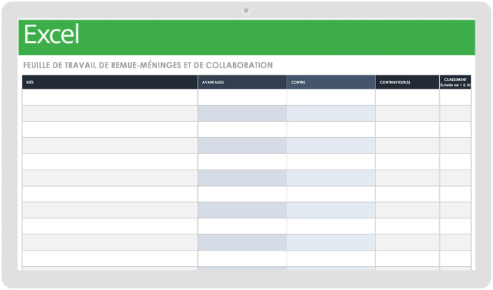 Brainstorming and Collaboration Worksheet - FR