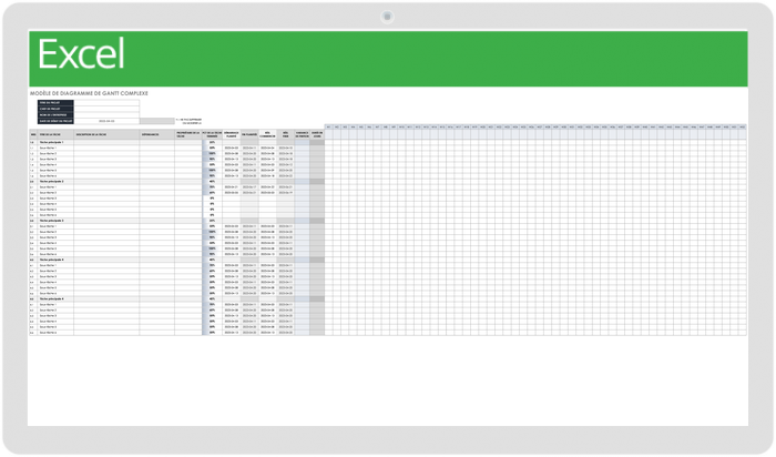 Diagramme de Gantt complexe 17216_Excel 2000-2004