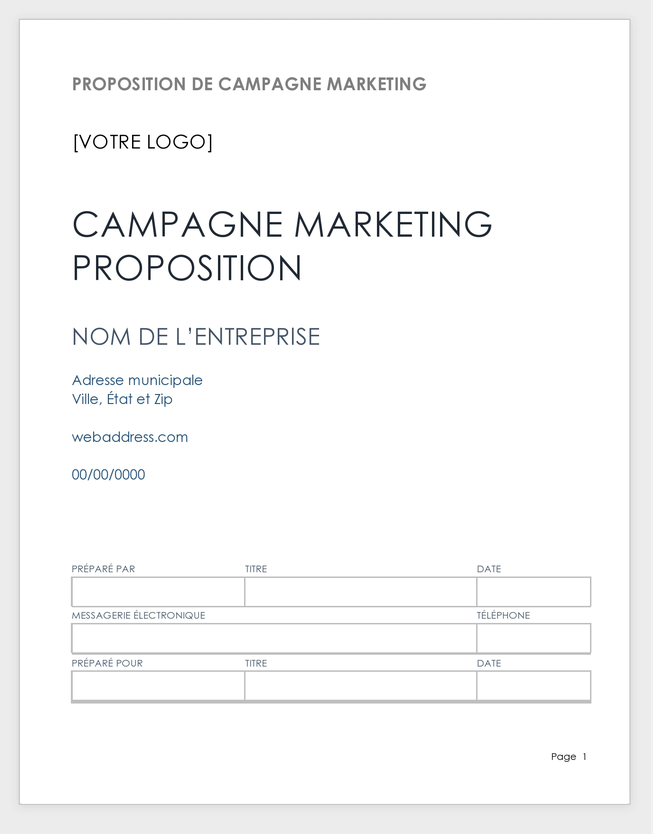 Proposition de campagne marketing