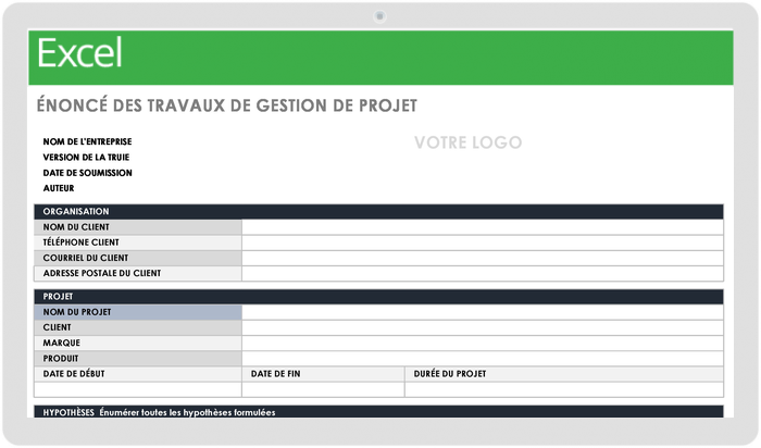 Énoncé des travaux de la gestion de projet