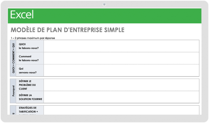 Plan simple pour petite entreprise