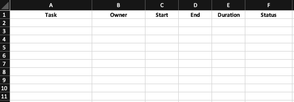 Create Table Headers